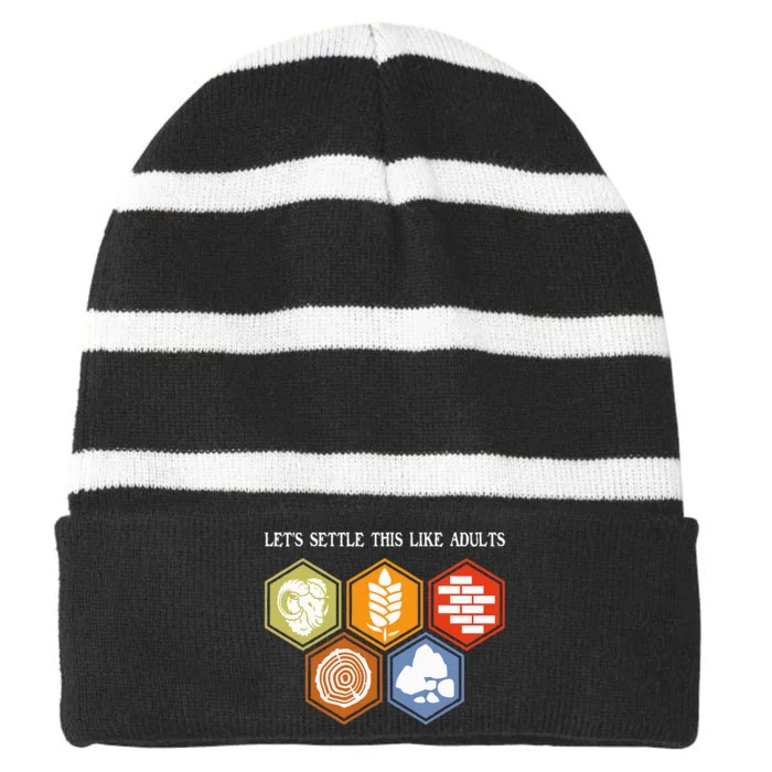 LetS Settle This Like Adults Tabletop Game Board Gaming Striped Beanie with Solid Band