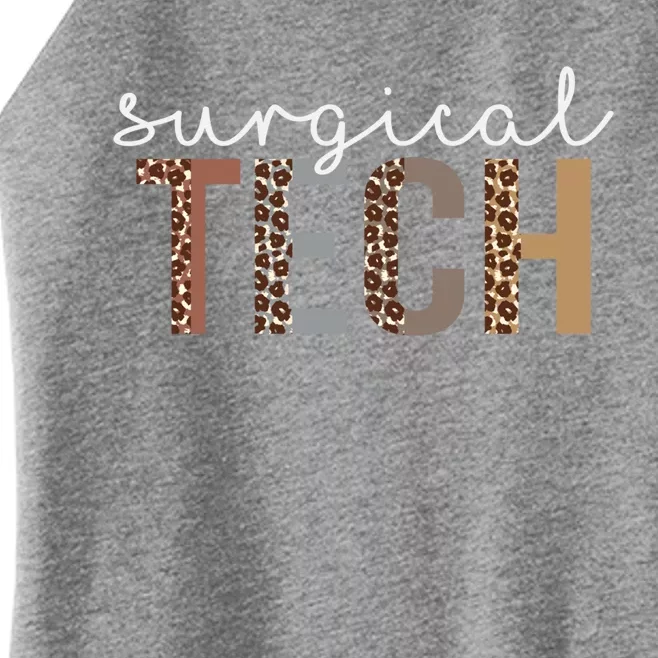 Leopard Surgical Tech Appreciation Healthcare Workers Cute Gift Women’s Perfect Tri Rocker Tank