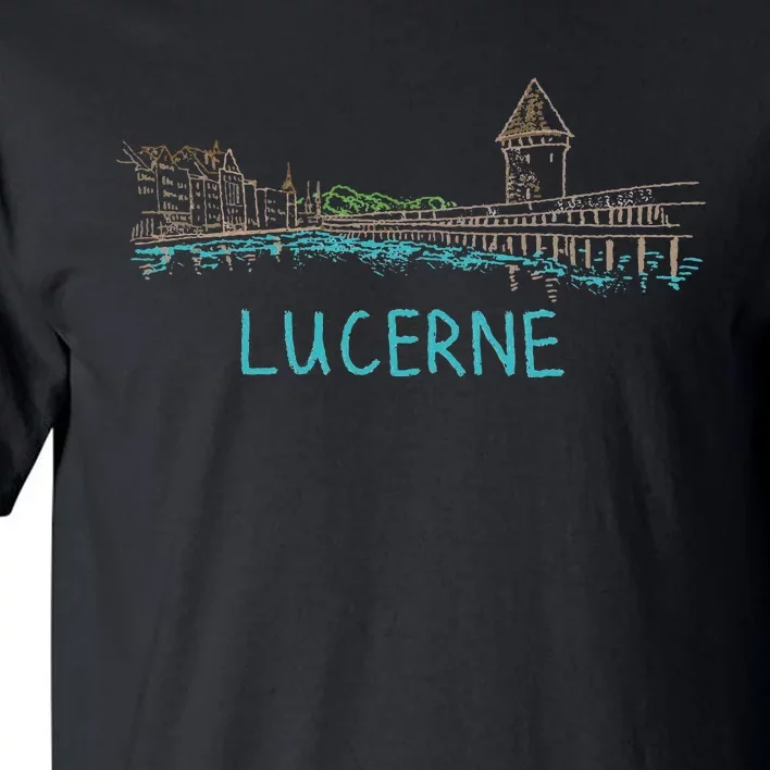 Lucerne Switzerland Unique Hand Drawn Art Gift Tall T-Shirt