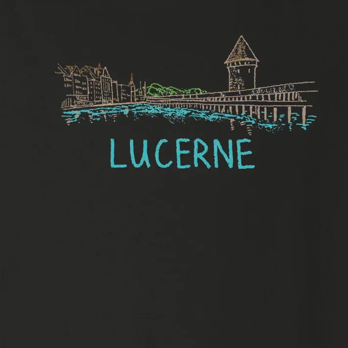 Lucerne Switzerland Unique Hand Drawn Art Gift Toddler Long Sleeve Shirt