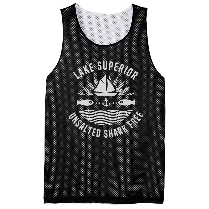 Lake Superior Unsalted Shark Free Great Lakes Fishing Mesh Reversible Basketball Jersey Tank