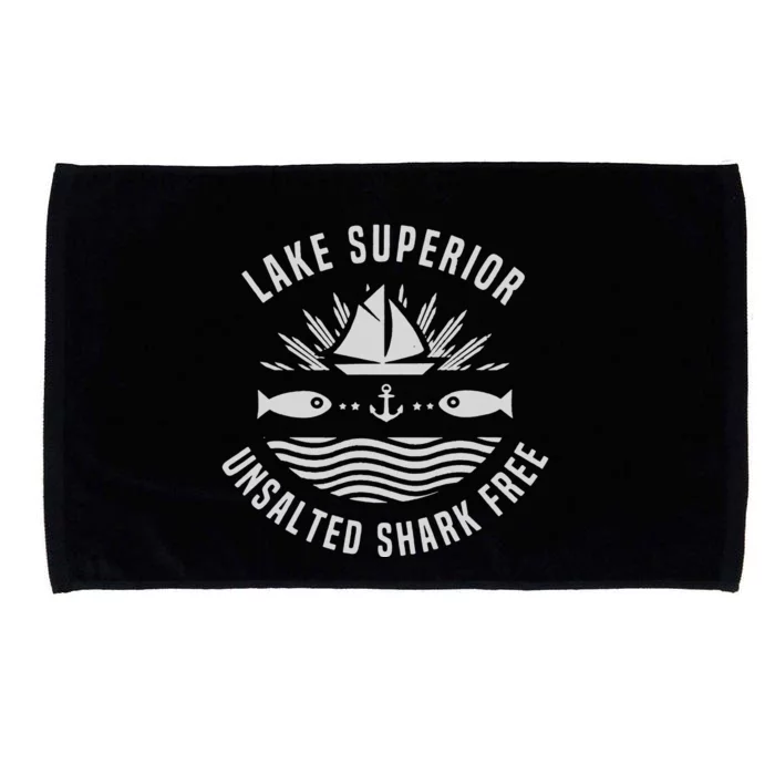 Lake Superior Unsalted Shark Free Great Lakes Fishing Microfiber Hand Towel