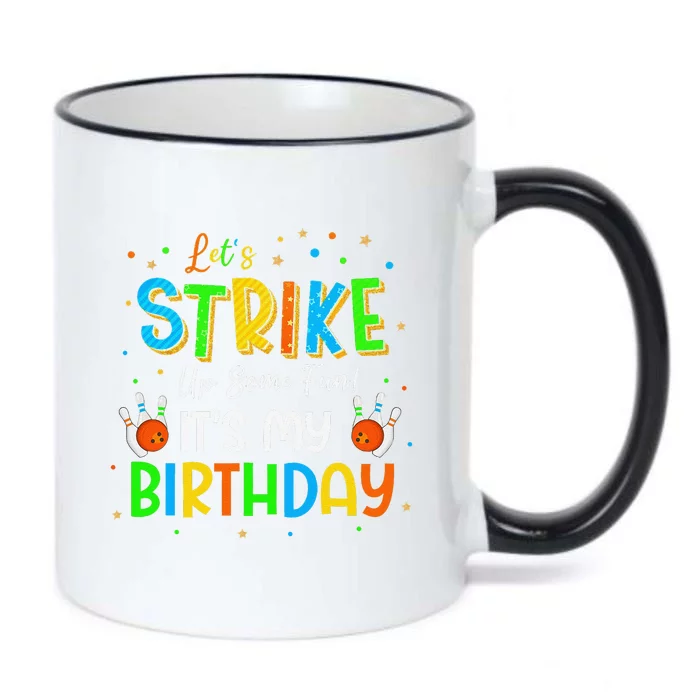 Let’S Strike Up Some Fun! Its My Birthday Crew Bowling Party Black Color Changing Mug