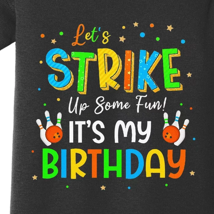 Let’S Strike Up Some Fun! Its My Birthday Crew Bowling Party Baby Bodysuit