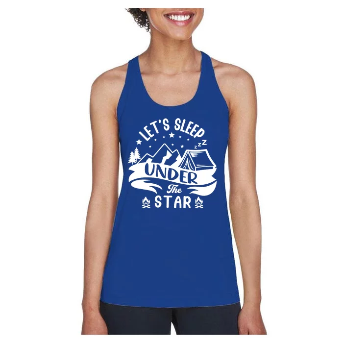 Lets Sleep Under The Stars Camping Women's Racerback Tank