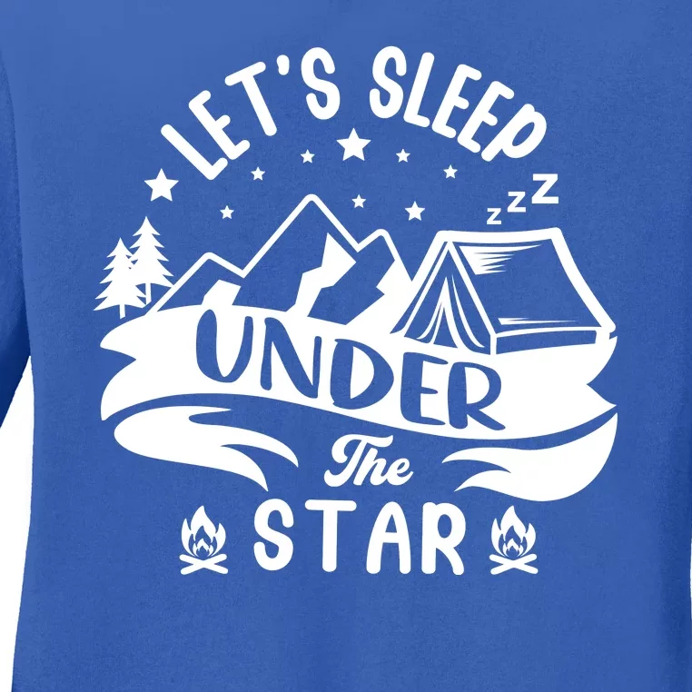 Lets Sleep Under The Stars Camping Ladies Long Sleeve Shirt