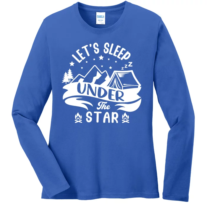 Lets Sleep Under The Stars Camping Ladies Long Sleeve Shirt