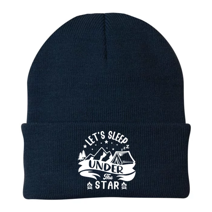 Lets Sleep Under The Stars Camping Knit Cap Winter Beanie