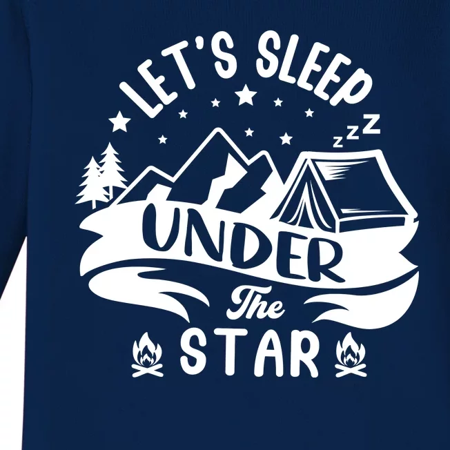 Lets Sleep Under The Stars Camping Baby Long Sleeve Bodysuit