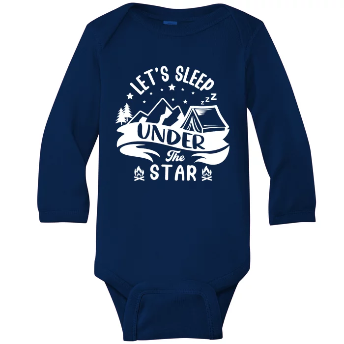 Lets Sleep Under The Stars Camping Baby Long Sleeve Bodysuit