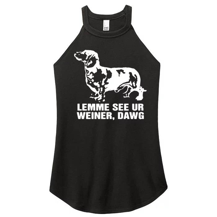 Lemme See Ur Weiner Dawg Women’s Perfect Tri Rocker Tank