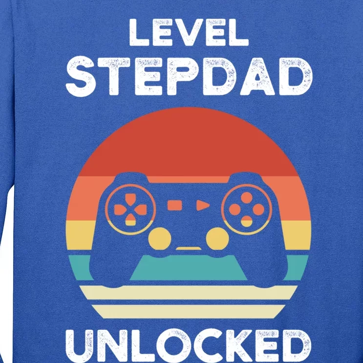 Level Stepdad Unlocked Stepson Bonusson Stepdad Funny Gift Tall Long Sleeve T-Shirt