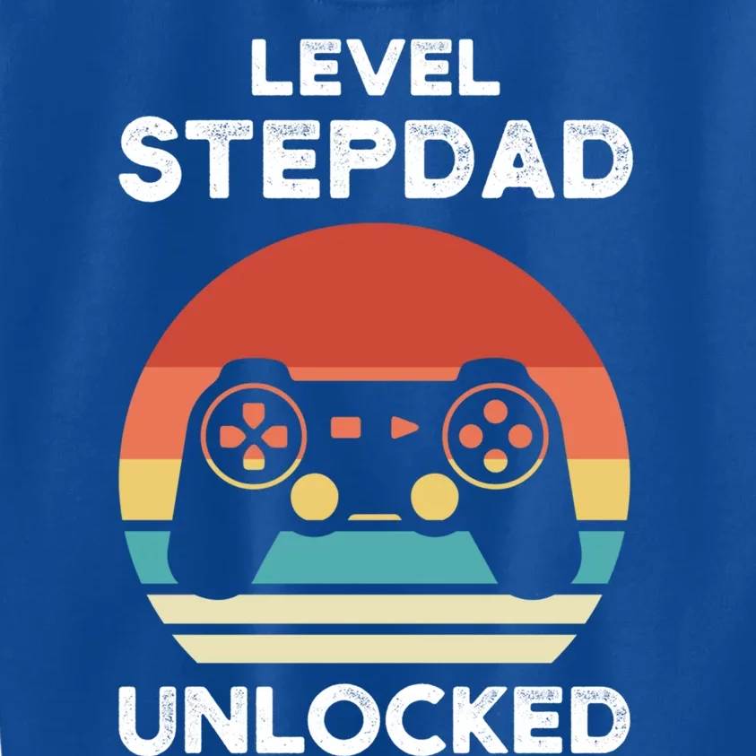 Level Stepdad Unlocked Stepson Bonusson Stepdad Funny Gift Kids Sweatshirt