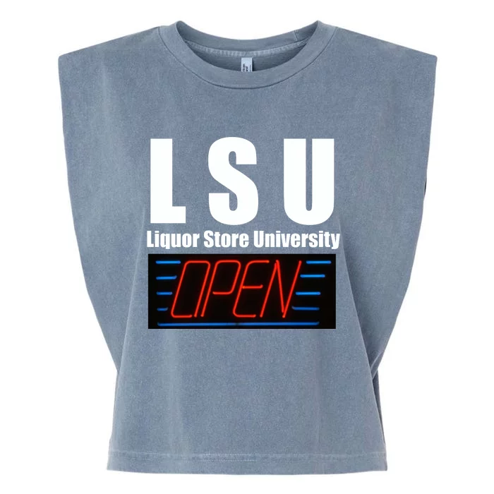 Liquor Store University LSU Funny Parody Garment-Dyed Women's Muscle Tee