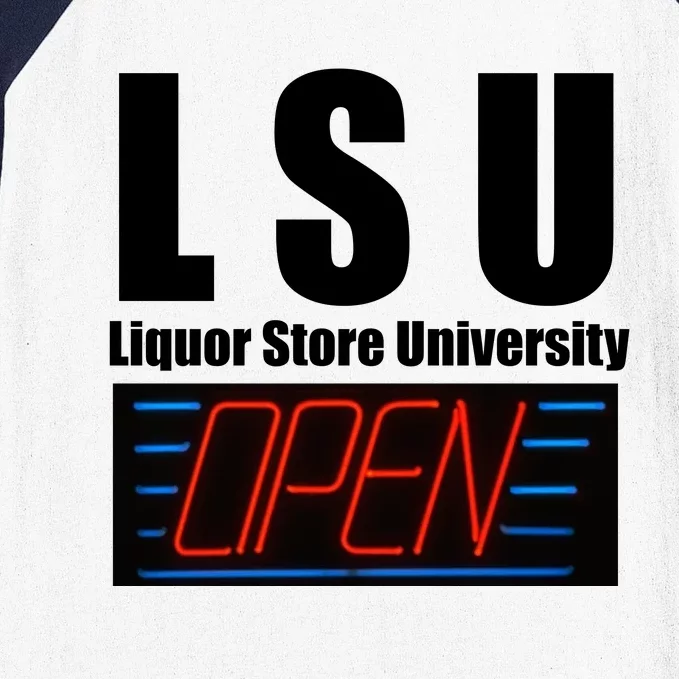 Liquor Store University LSU Funny Parody Baseball Sleeve Shirt