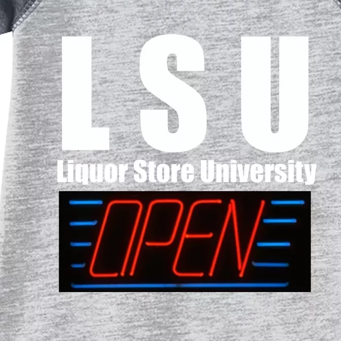 Liquor Store University LSU Funny Parody Infant Baby Jersey Bodysuit