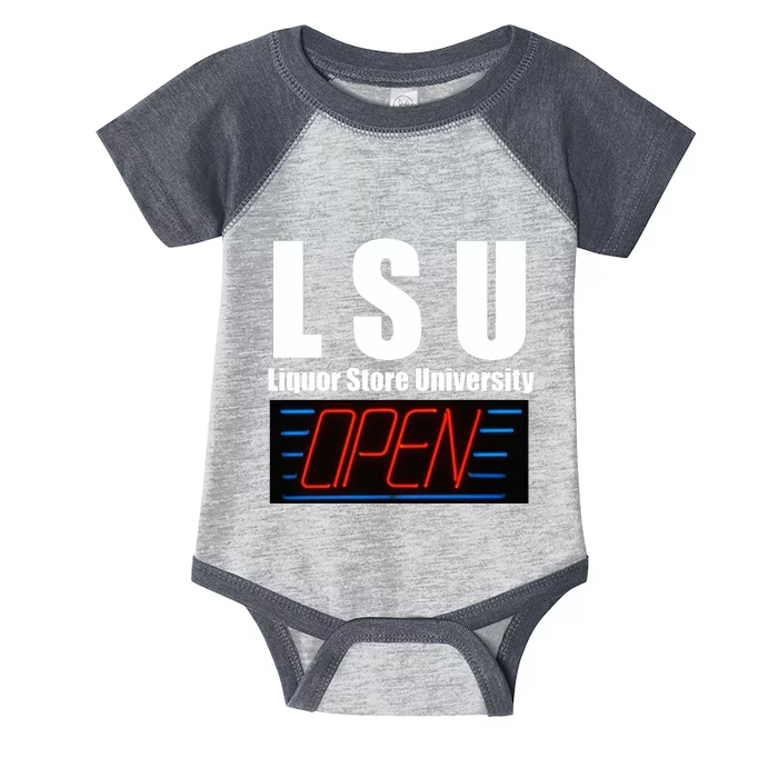 Liquor Store University LSU Funny Parody Infant Baby Jersey Bodysuit