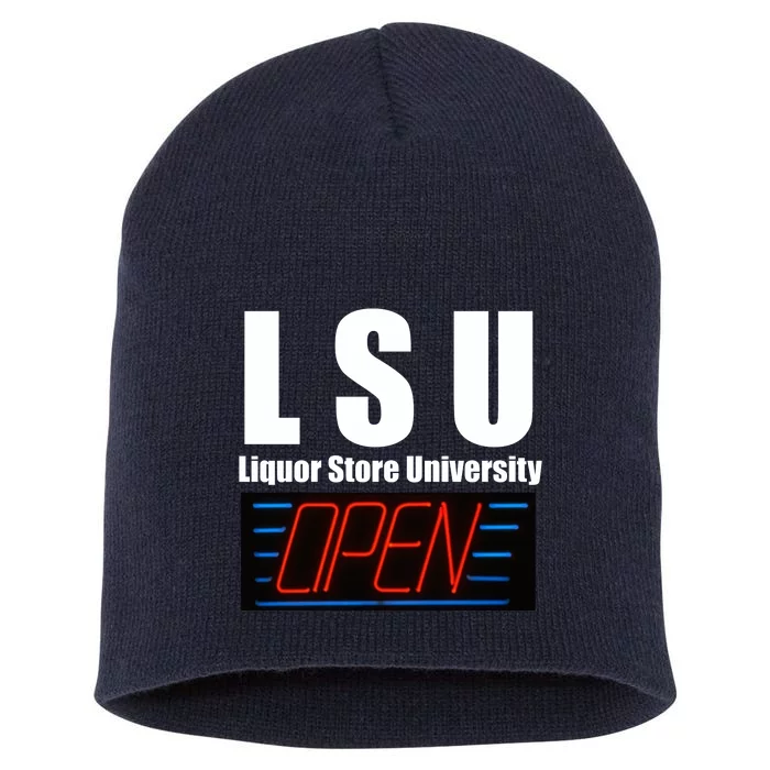 Liquor Store University LSU Funny Parody Short Acrylic Beanie