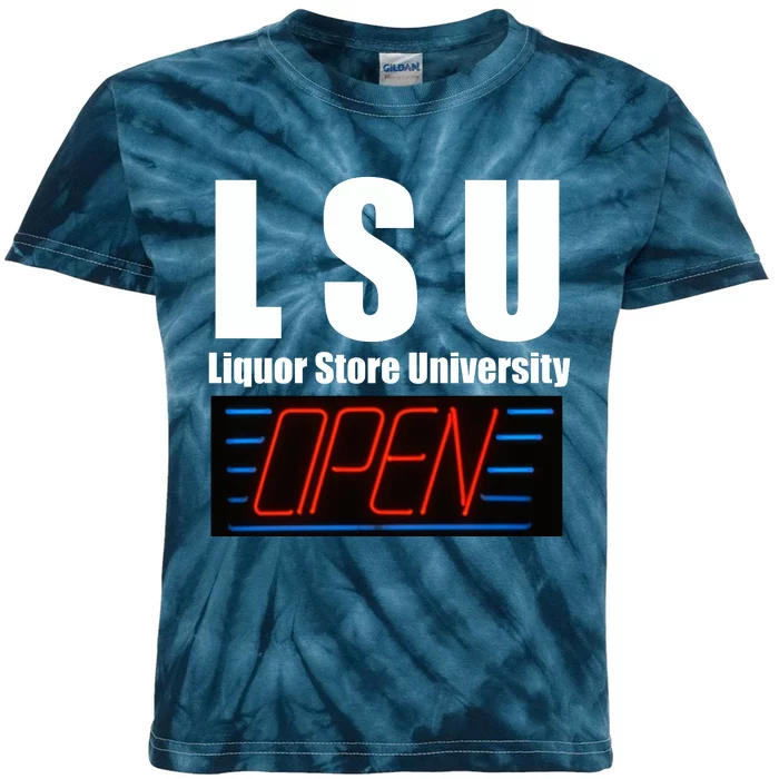 Liquor Store University LSU Funny Parody Kids Tie-Dye T-Shirt