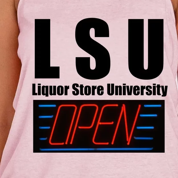 Liquor Store University LSU Funny Parody Women's Knotted Racerback Tank