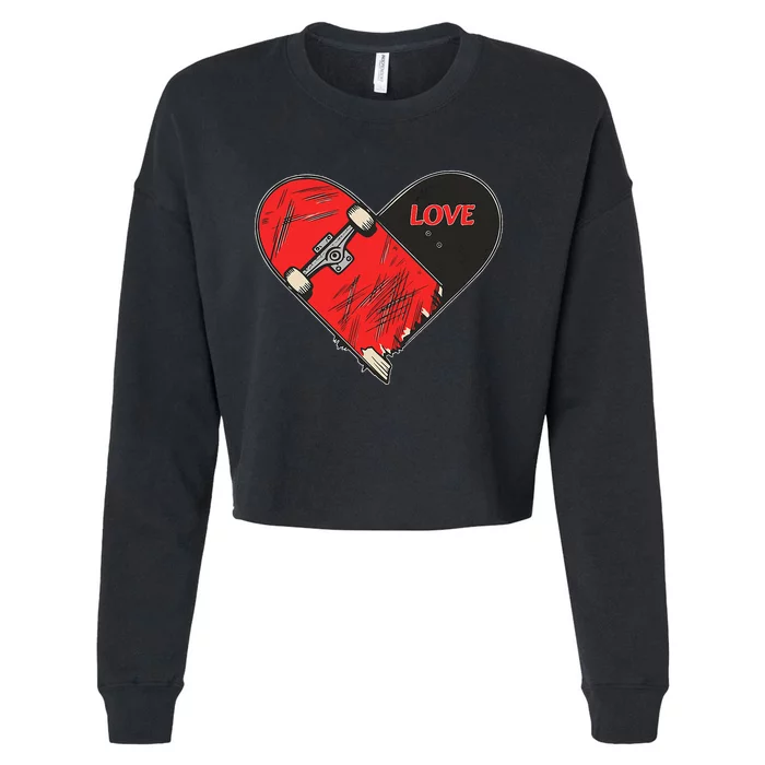 Love Skateboarding Vert Street Skating Pride Not A Crime Cropped Pullover Crew