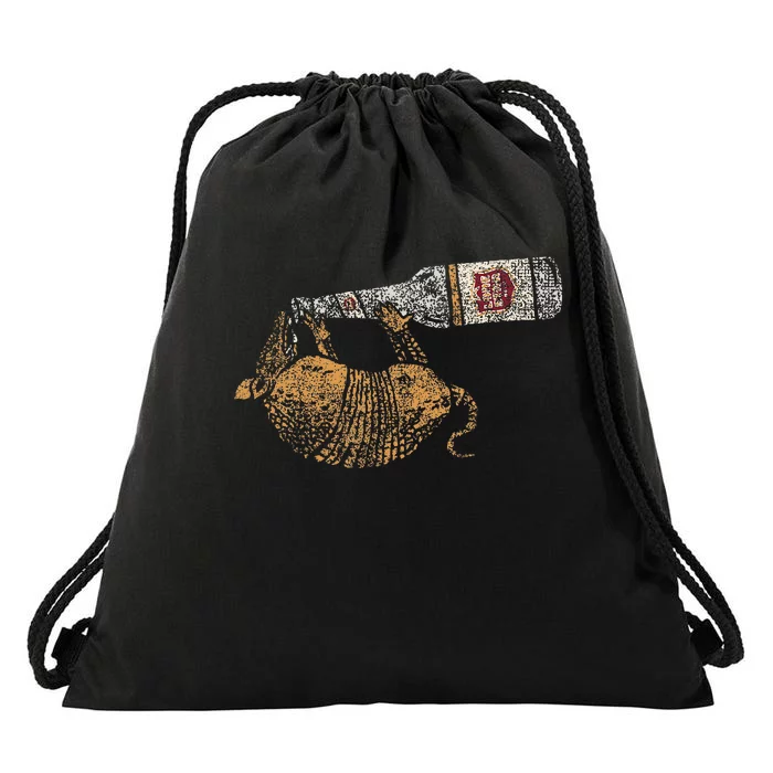 Lone Star Vintage Style Texas Armadillo Drawstring Bag