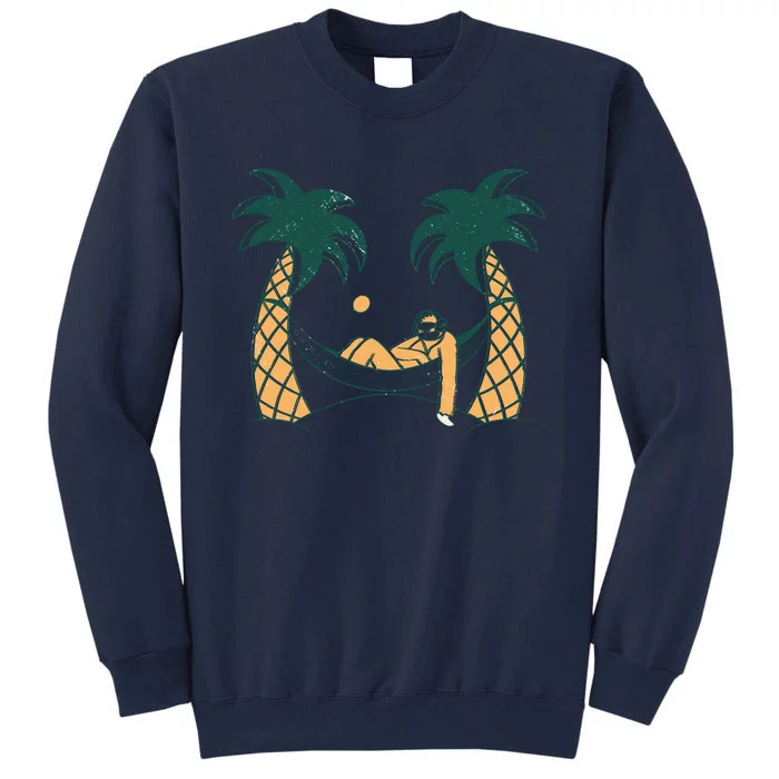 Lazy Sloth Vacation Palm Tree Tall Sweatshirt