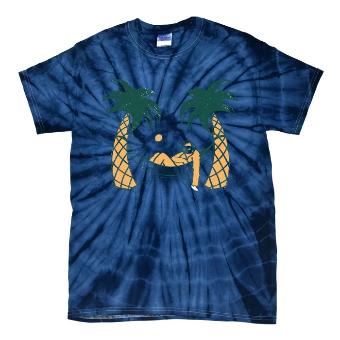 Lazy Sloth Vacation Palm Tree Tie-Dye T-Shirt