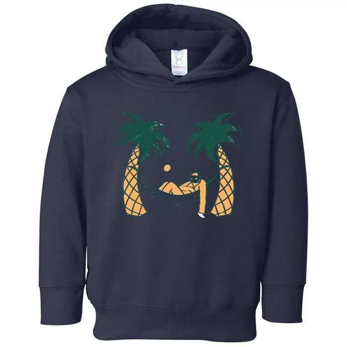 Lazy Sloth Vacation Palm Tree Toddler Hoodie