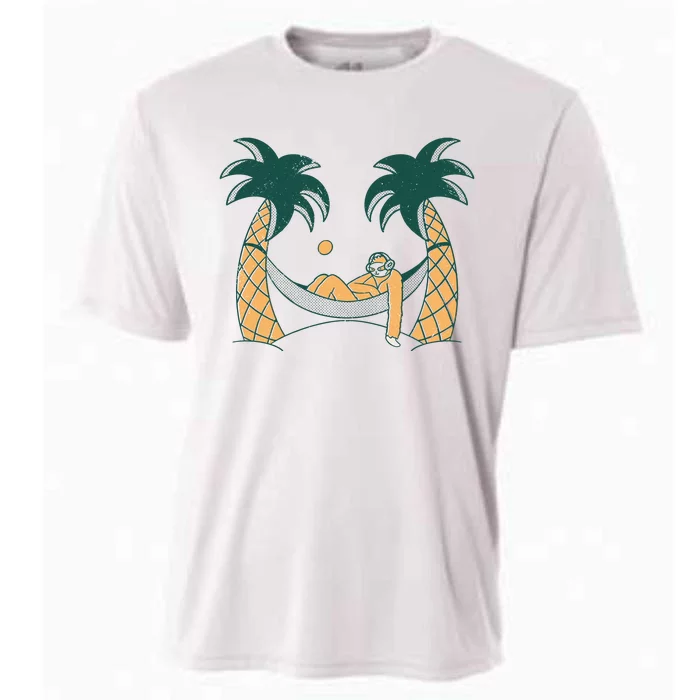 Lazy Sloth Vacation Palm Tree Cooling Performance Crew T-Shirt