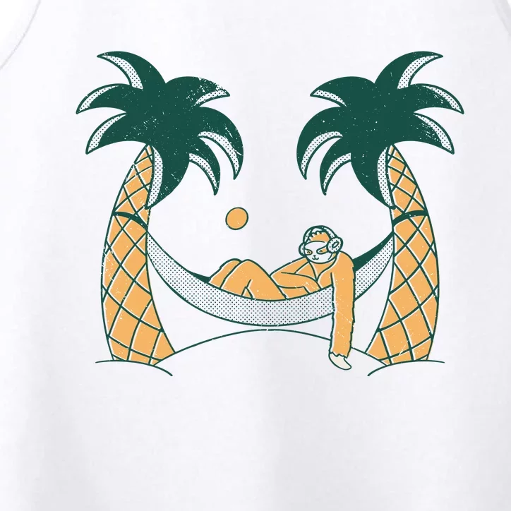 Lazy Sloth Vacation Palm Tree Performance Tank