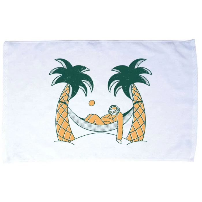 Lazy Sloth Vacation Palm Tree Microfiber Hand Towel