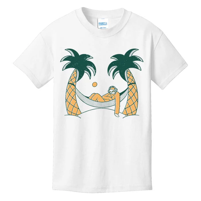 Lazy Sloth Vacation Palm Tree Kids T-Shirt