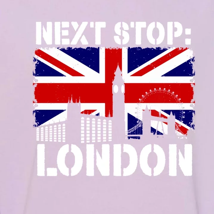 London Summer Vacation Trip Next Stop Vacay Vibes European Funny Gift Garment-Dyed Sweatshirt