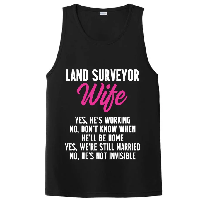 Land Surveying Wife Work Funny Surveyor Gifts Performance Tank