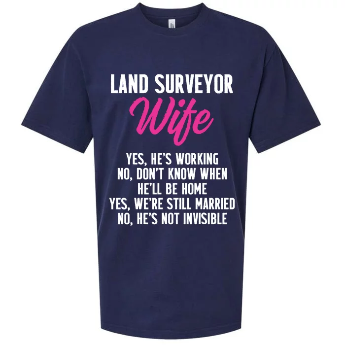 Land Surveying Wife Work Funny Surveyor Gifts Sueded Cloud Jersey T-Shirt