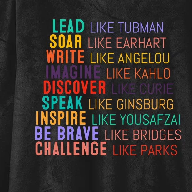 Lead Soar Write Inspire Women History Month Hooded Wearable Blanket