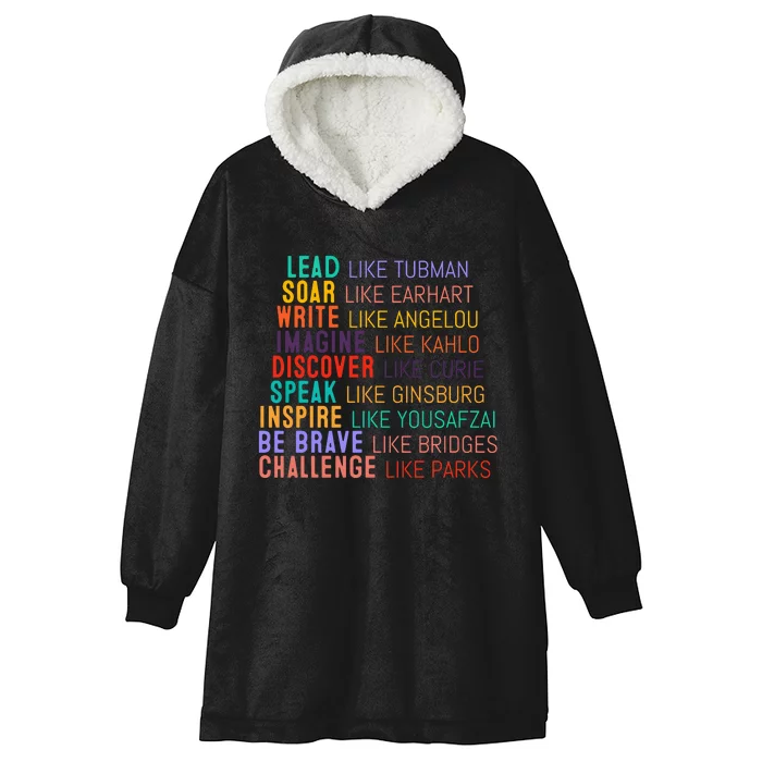 Lead Soar Write Inspire Women History Month Hooded Wearable Blanket