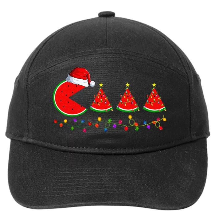 Lighting Santa Watermelon Xmas Tree Christmas In July 7-Panel Snapback Hat