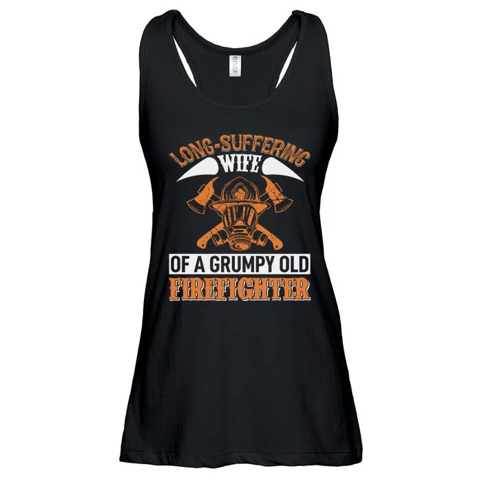 Long Suffering Wife Of A Grumpy Old Firefighter Ladies Essential Flowy Tank