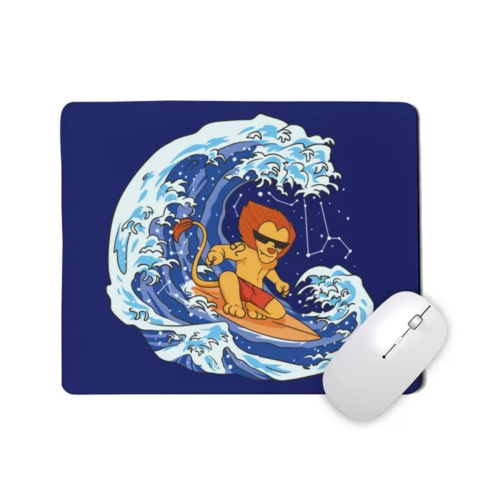 Lion Surfing Wave Mousepad