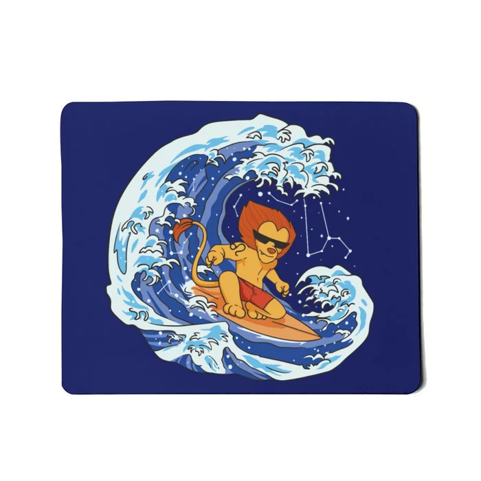 Lion Surfing Wave Mousepad