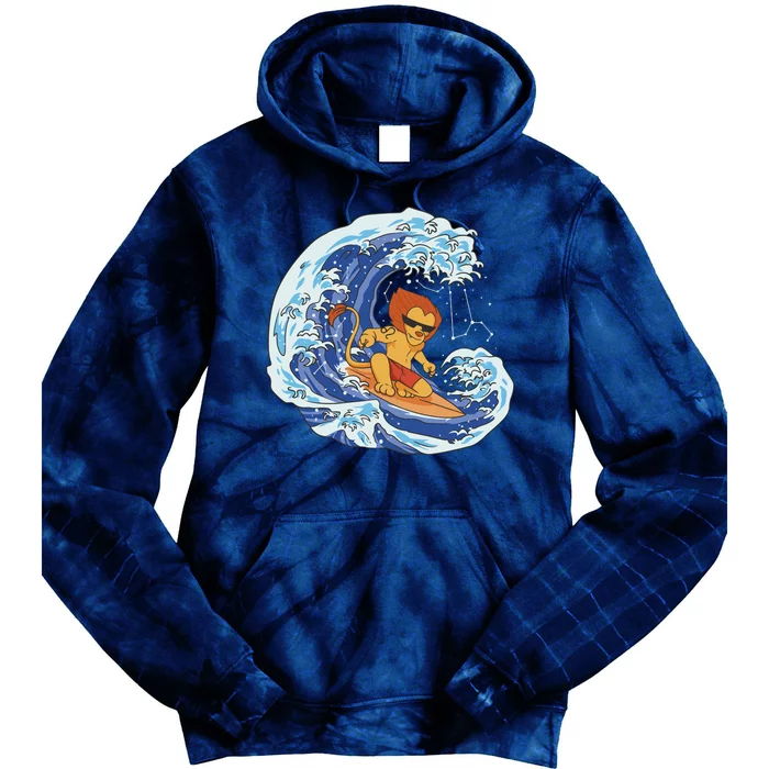 Lion Surfing Wave Tie Dye Hoodie