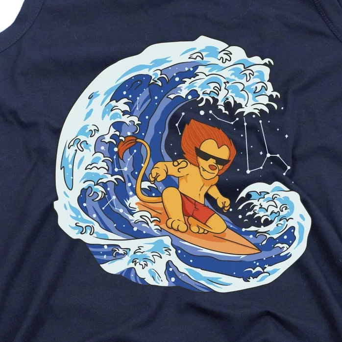 Lion Surfing Wave Tank Top