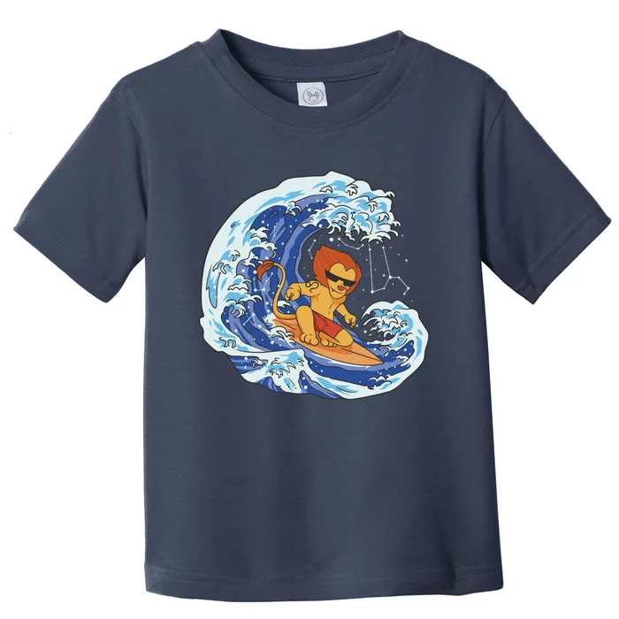 Lion Surfing Wave Toddler T-Shirt