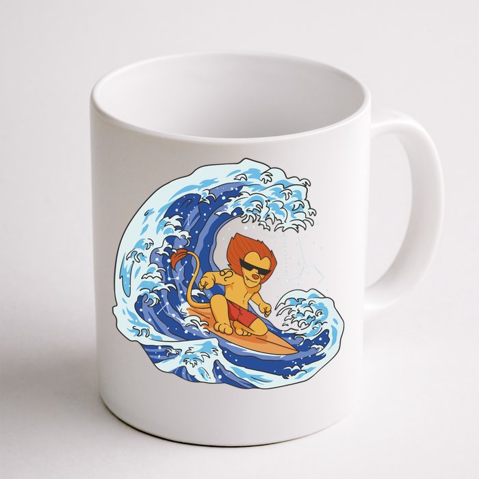 Lion Surfing Wave Front & Back Coffee Mug