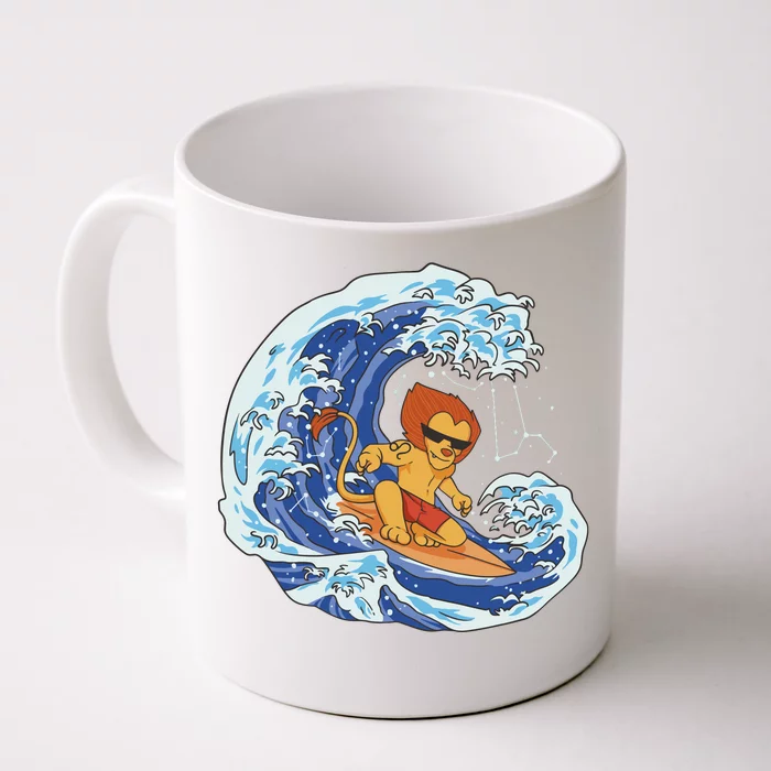 Lion Surfing Wave Front & Back Coffee Mug