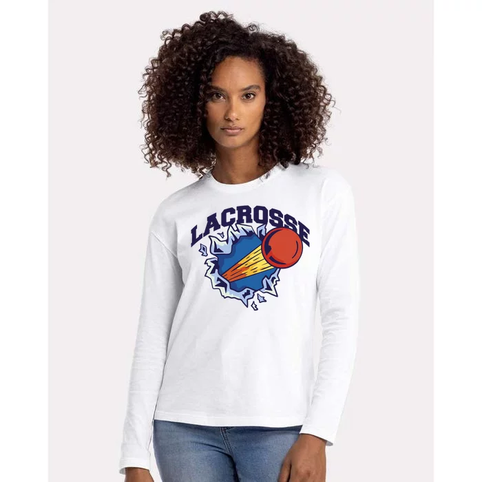 Lacrosse Sport Wild Womens Cotton Relaxed Long Sleeve T-Shirt