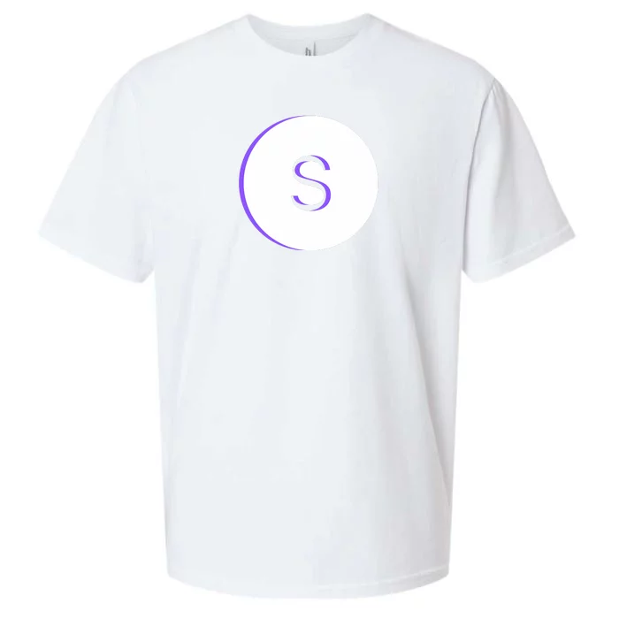 Letter S White And Purple Sueded Cloud Jersey T-Shirt