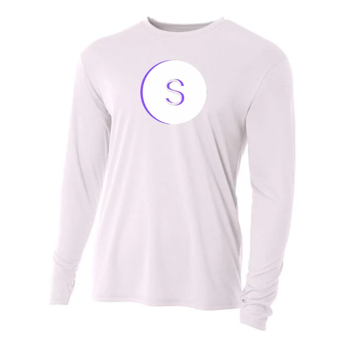 Letter S White And Purple Cooling Performance Long Sleeve Crew